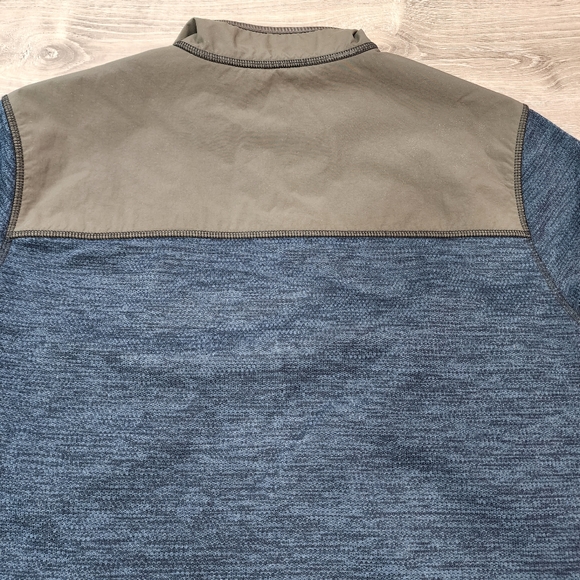 GH BASS & Co. Men's Blue and Green 3/4 Snap Front Pullover Sweatshirt Size Large - Picture 13 of 14